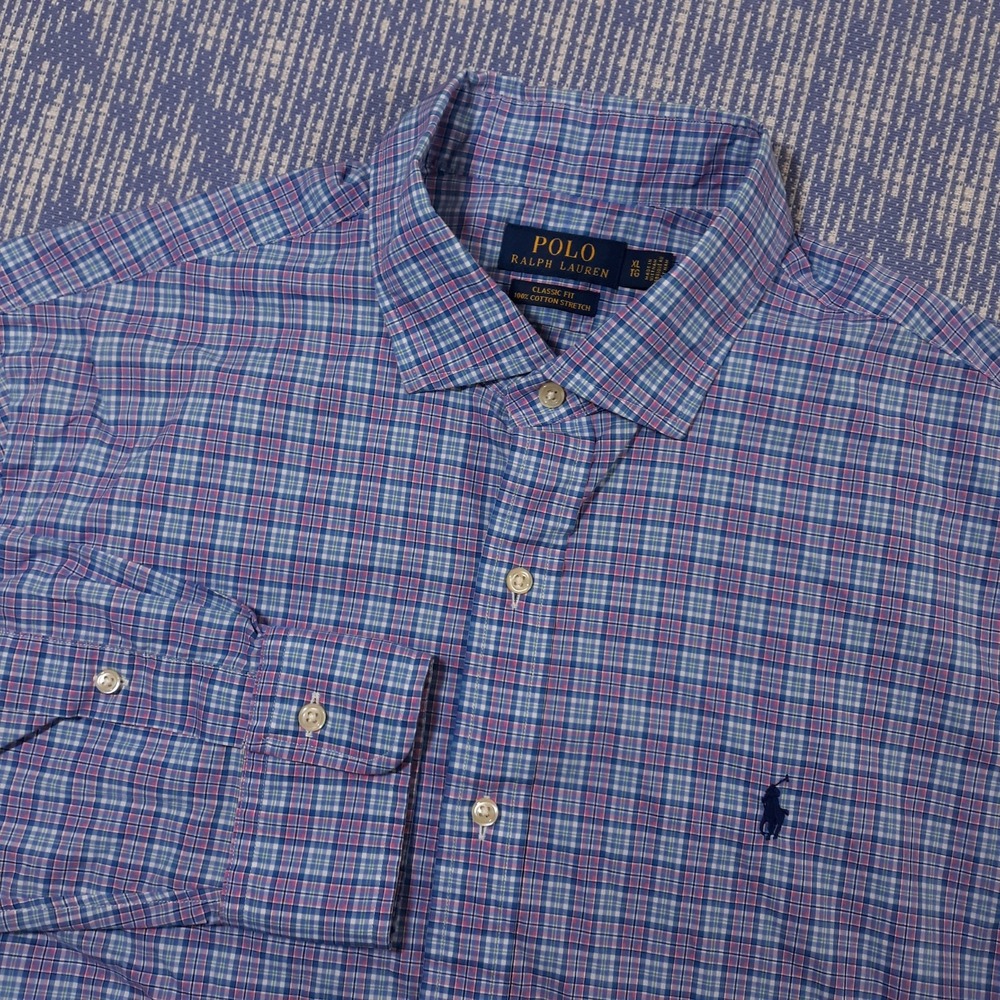 Polo Ralph Lauren Shirt Mens XL Classic Fit Performance Cotton Stretch Pony Logo